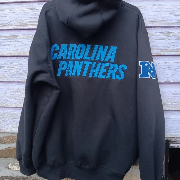 Like-new XL mens Carolina Panthers Sherpa Lined Hoodie - Picture 6 of 8